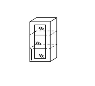 Шкаф кухонный Мыло, настенный однодверный с полкой со вставкой из стекла 918*300*320, ШНст 300/918 в Тамбове