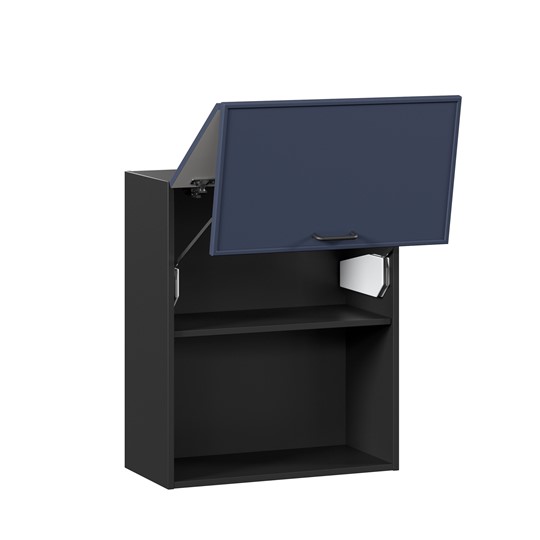 Горизонтальный настенный шкаф 600 комбинированный Индиго ЛД 298.970.000.167, Чёрный/Тёмно-синий в Тамбове - изображение 1