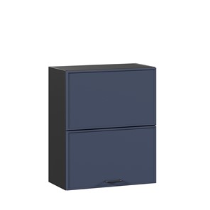 Горизонтальный настенный шкаф 600 комбинированный Индиго ЛД 298.970.000.167, Чёрный/Тёмно-синий в Тамбове - предосмотр