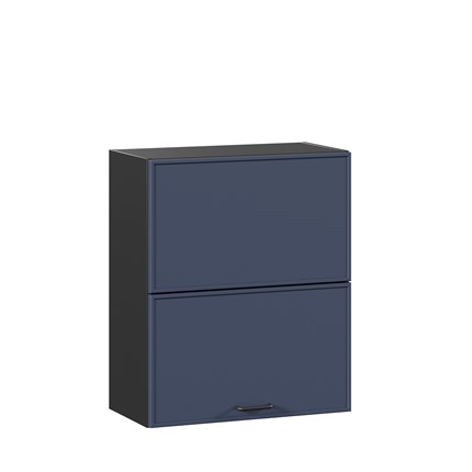 Горизонтальный настенный шкаф 600 комбинированный Индиго ЛД 298.970.000.167, Чёрный/Тёмно-синий в Тамбове - изображение