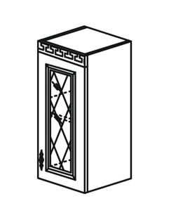 Кухонный шкаф Веста настенный однодверный с полкой со вставкой из стекла 718*500*323мм в Тамбове