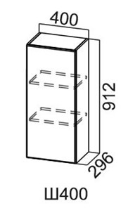 Навесной шкаф Модус, Ш400/912, цемент светлый в Тамбове - предосмотр
