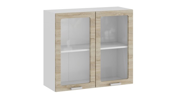Навесной кухонный шкаф Гранита 1В8С (Белый/Дуб сонома) в Тамбове - изображение