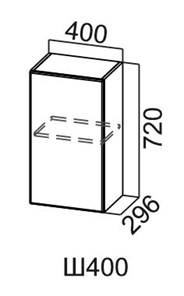 Кухонный навесной шкаф Модус, Ш400/720, цемент темный в Тамбове - предосмотр