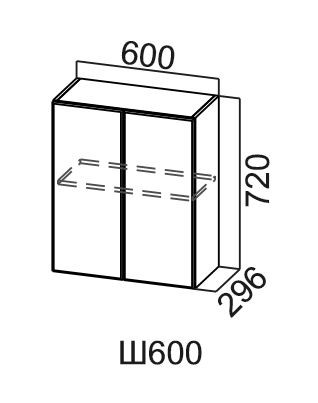 Навесной кухонный шкаф Модус, Ш600/720, галифакс в Тамбове - изображение