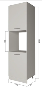 Кухонный шкаф-пенал П7 2, МДФ Софт бирюза/Белый в Тамбове