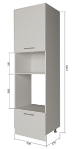 Кухонный шкаф-пенал П7 3, МДФ Софт бирюза/Антрацит в Тамбове