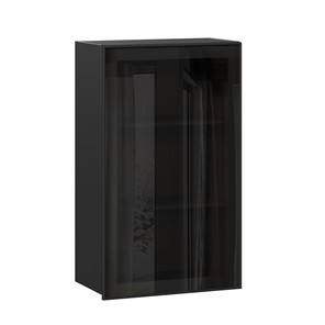 Кухонный шкаф Паола  ЛД 590.450.000.081 600 высокий стекло (Черный/Чёрный) в Тамбове