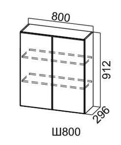 Кухонный навесной шкаф Модус, Ш800/912, галифакс в Тамбове - предосмотр