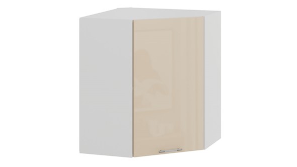 Угловой навесной шкаф Весна 1В6У (Белый/Ваниль глянец) в Тамбове - изображение