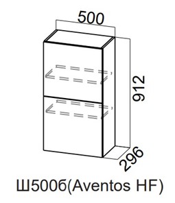 Навесной кухонный шкаф Модерн New барный, Ш500б(Aventos HF)/912, МДФ в Тамбове - предосмотр
