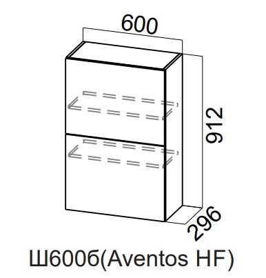 Шкаф навесной на кухню Модерн New барный, Ш600б(Aventos HF)/912, МДФ в Тамбове - изображение