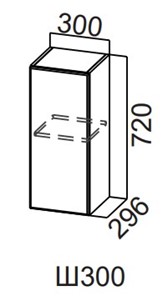 Навесной кухонный шкаф Модерн New, Ш300/720, МДФ в Тамбове