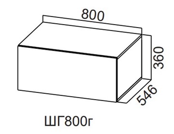 Шкаф навесной на кухню Модерн New, ШГ800г/360, МДФ в Тамбове