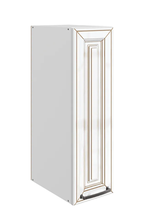 Кухонный шкаф Атланта L200 H720 (1 дв. гл.) эмаль (белый/белый глянец патина золото) в Тамбове - изображение