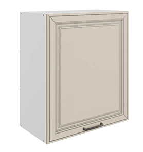 Кухонный шкаф Атланта L600 Н720 (1 дв. гл.) эмаль (белый/сливки патина платина) в Тамбове