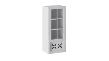 Навесной шкаф Прованс (Белый глянец/Санторини светлый) cо стеклом правый В_96-40_1ДРДс(R) в Тамбове