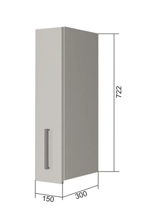 Шкаф на кухню В7 15, Сатин/Белый в Тамбове - изображение