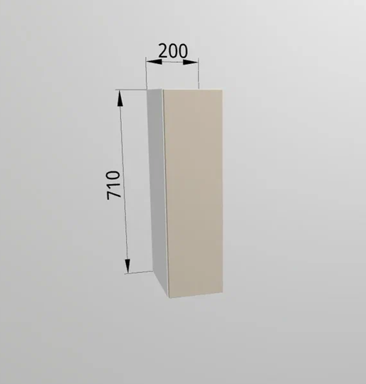 Кухонный навесной шкаф В7 20, Сатин/Белый в Тамбове - изображение 1