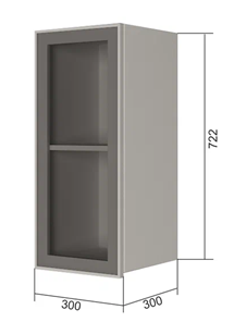 Кухонный навесной шкаф В7 30, Стекло/Белый в Тамбове