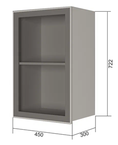 Кухонный навесной шкаф В7 45, Стекло/Антрацит в Тамбове