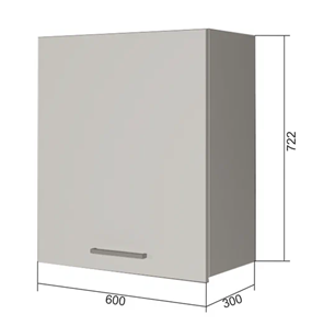 Навесной кухонный шкаф В7 60, Сатин/Белый в Тамбове