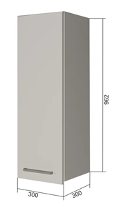 Навесной кухонный шкаф В9 30, Сатин/Антрацит в Тамбове