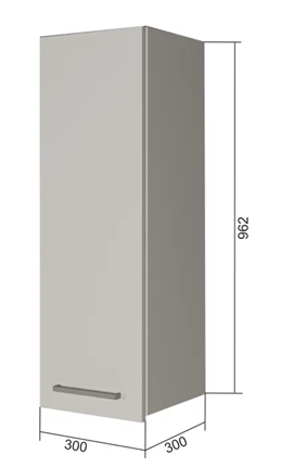 Кухонный навесной шкаф В9 30, Сатин/Белый в Тамбове - изображение