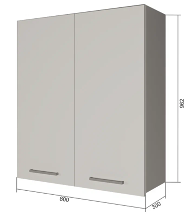 Кухонный навесной шкаф В9 80, Сатин/Белый в Тамбове - изображение