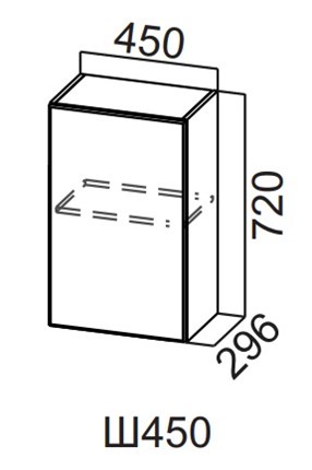 Навесной шкаф Вельвет Ш450/720 в Тамбове - изображение