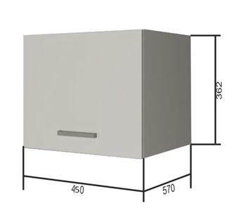 Кухонный навесной шкаф ВГ45Г, Белое гладкое Ламарти/Белый в Тамбове