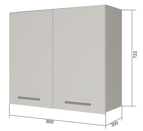 Шкаф кухонный ВС7 80, Сатин/Белый в Тамбове - изображение