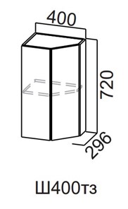 Торцевой кухонный шкаф закрытый Модерн New, Ш400тз/720, МДФ в Тамбове - предосмотр