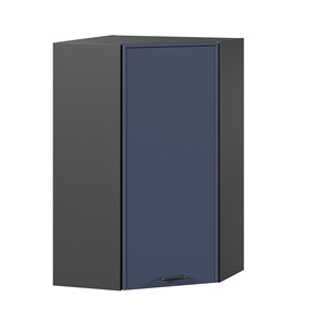 Угловой настенный шкаф высокий Индиго ЛД 298.620.000.159, Чёрный/Тёмно-синий в Тамбове