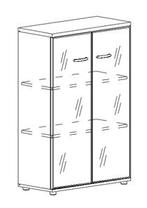 Шкаф средний Albero, со стеклом в рамке (78х36,4х119,4) в Тамбове