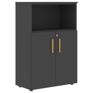 Шкаф с глухими малыми дверьми FORTA Черный Графит  FMC 80.3 (Z) (798х404х1197) в Тамбове