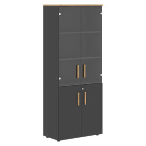 Широкий шкаф высокий FORTA Графит-Дуб Гамильтон  FHC 80.2(Z) (798х404х1965) в Тамбове