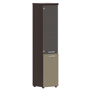 Шкаф-стеллаж TORR LUX TLHC 42.2 L колонка комбинированная с топом 435х452х1958 Венге/ Капучино в Тамбове