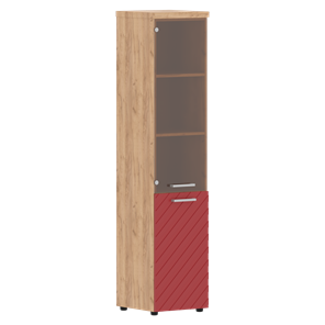 Шкаф-стеллаж TORR LUX TLHC 42.2 R колонка комбинированная с топом 435х452х1958 Дуб Бофорд/ Красный в Тамбове
