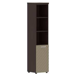 Шкаф-стеллаж TORR LUX TLHC 42.5 L колонка с глухой малой дверью и топом 435х452х1958 Венге/ Капучино в Тамбове