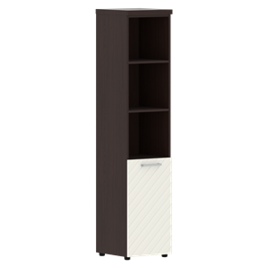 Шкаф-стеллаж TORR LUX TLHC 42.5 R колонка с глухой малой дверью и топом 435х452х1958 Венге/ Латте в Тамбове
