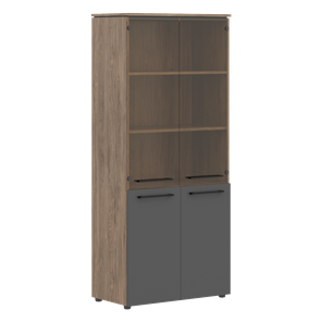 Шкаф высокий комбинированные двери MORRIS TREND Антрацит/Кария Пальмира MHC 85.2 (854х423х1956) в Тамбове
