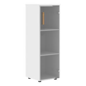Шкаф колонна средний со стеклянной правой дверью FORTA Белый FMC 40.2 (R) (399х404х801) в Тамбове