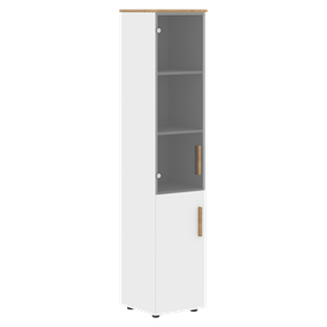 Высокий шкаф колонна с глухой дверью FORTA Белый-Дуб Гамильтон  FHC 40.2 (L/R) (399х404х1965) в Тамбове