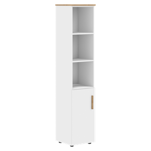 Высокий шкаф колонна с глухой малой дверью левой FORTA Белый-Дуб Гамильтон FHC 40.5 (L) (399х404х1965) в Тамбове