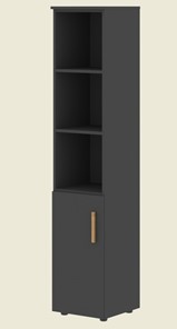 Высокий шкаф колонна с глухой малой дверью левой FORTA Черный Графит  FHC 40.5 (L) (399х404х1965) в Тамбове