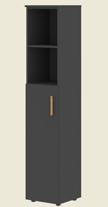 Высокий шкаф колонна с глухой средней дверью левой FORTA Черный Графит  FHC 40.6 (L) (399х404х1965) в Тамбове