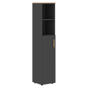 Высокий шкаф с глухой средней дверью  левой FORTA Графит-Дуб Гамильтон  FHC 40.6 (L) (399х404х1965) в Тамбове