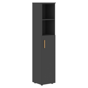 Шкаф колонна высокий с глухой средней дверью правой FORTA Черный Графит  FHC 40.6 (R) (399х404х1965) в Тамбове