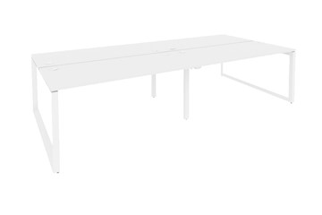 Офисный стол на металлокаркасе O.MO-D.RS-4.4.8, Белый/Белый бриллиант в Тамбове